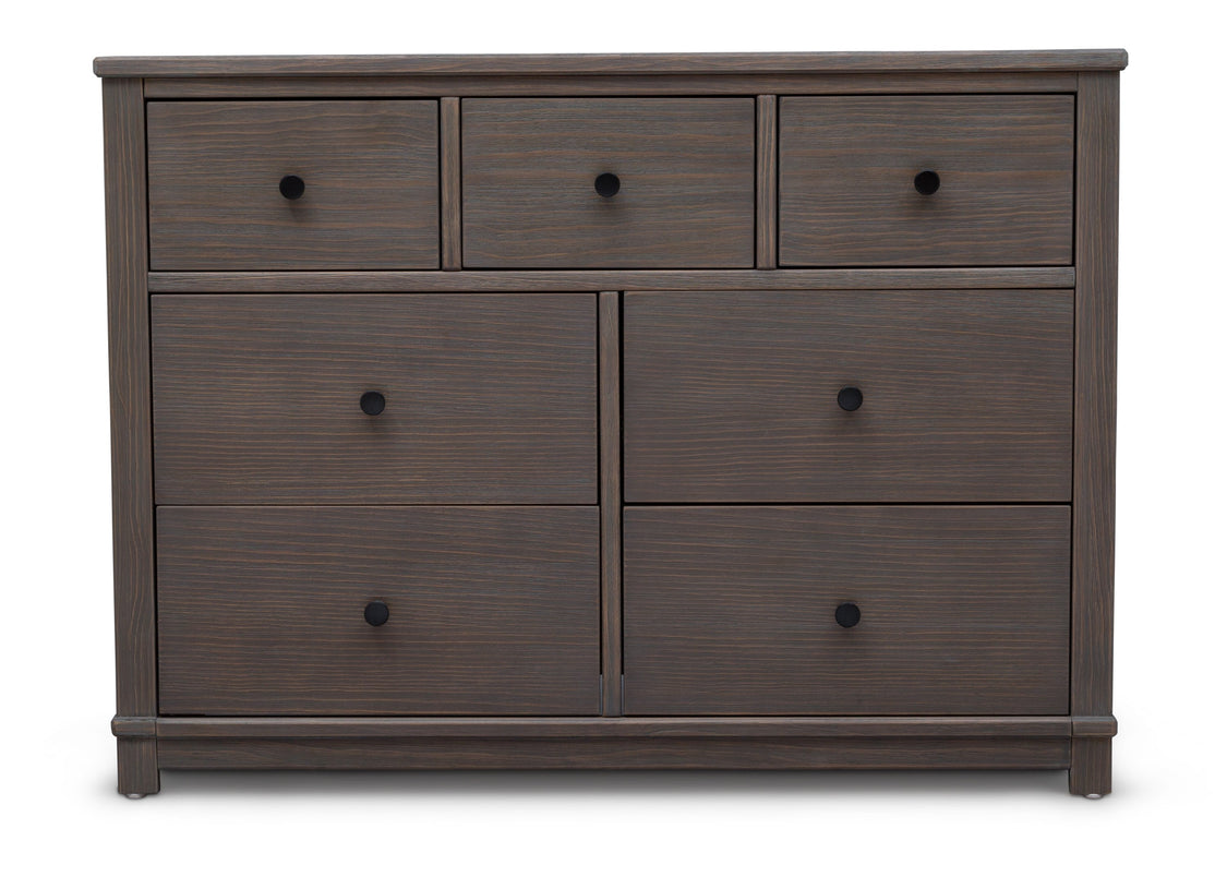 Simmons Kids Rustic Grey (084) Monterey 7 Drawer Dresser, Front Silo View