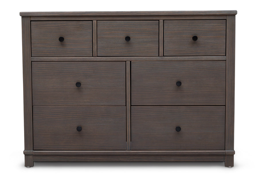 Simmons Kids Rustic Grey (084) Monterey 7 Drawer Dresser, Front Silo View 5-Monterey 7 Drawer Dresser
