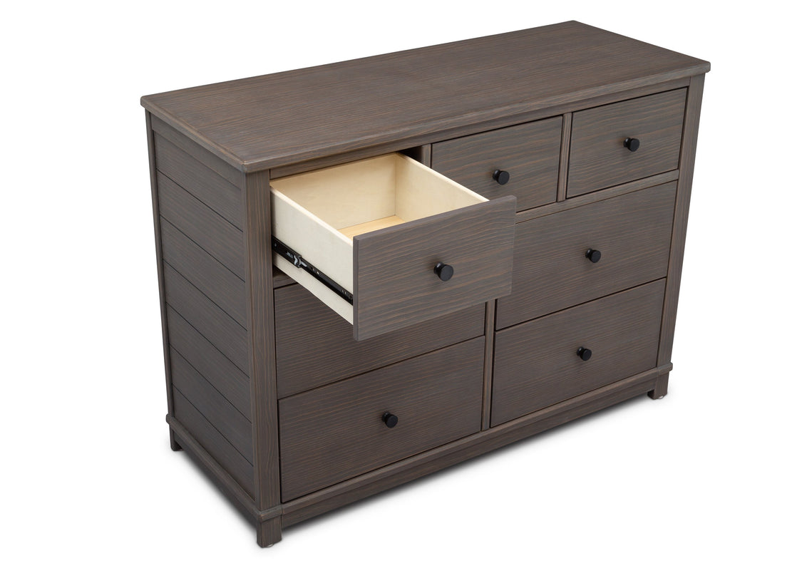 Simmons Kids Rustic Grey (084) Monterey 7 Drawer Dresser, Open Drawer View