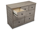 Simmons Kids Rustic White (119) Monterey 7 Drawer Dresser, Open Drawer View 10-Monterey 7 Drawer Dresser