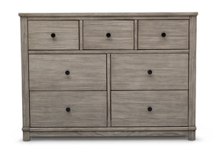Simmons Kids Rustic White (119) Monterey 7 Drawer Dresser, Front Silo View 6