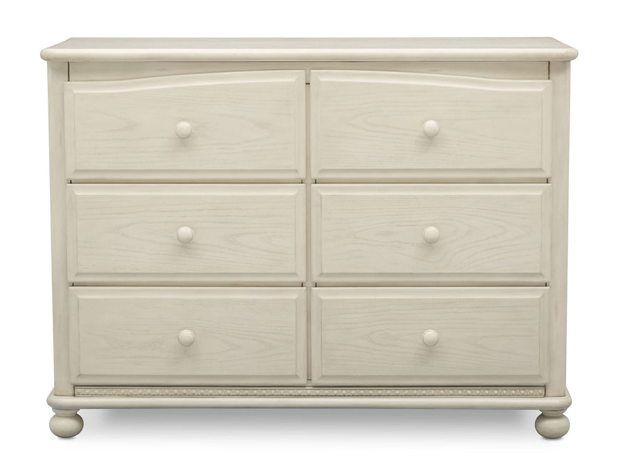 DCB: Antique White (122)  2-Cortona 6 Drawer Dresser