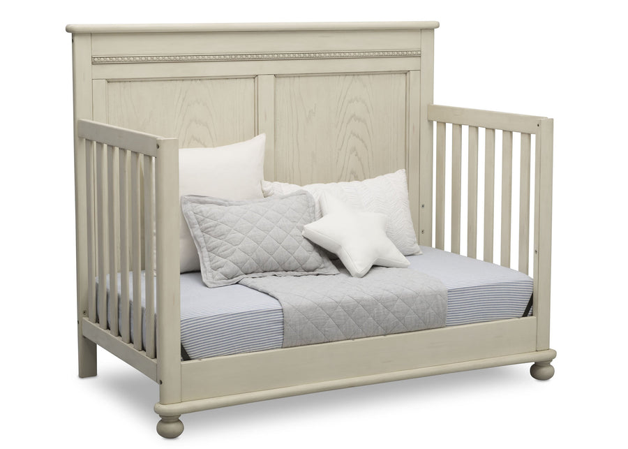 Delta Children Antique White (122) Fontana 4-in-1 Convertible Crib (W337350) Day Bed Conversion, a5a 6-Fontana 4-in-1 Convertible Crib