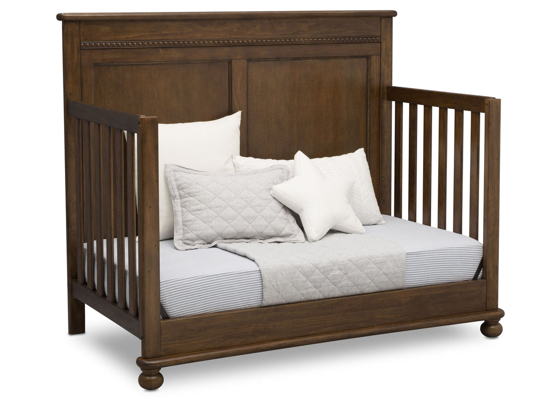 Delta Children Antique Chestnut (2100) Fontana 4-in-1 Convertible Crib (W337350) Day Bed Conversion, c5c