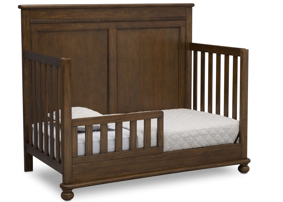 Delta Children Antique Chestnut (2100) Fontana 4-in-1 Convertible Crib (W337350) Toddler Bed Conversion, c4c 19-Fontana 4-in-1 Convertible Crib