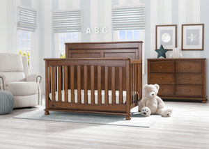 Delta Children Antique Chestnut (2100) Fontana 4-in-1 Convertible Crib (W337350) Room View, c1c 18-Fontana 4-in-1 Convertible Crib