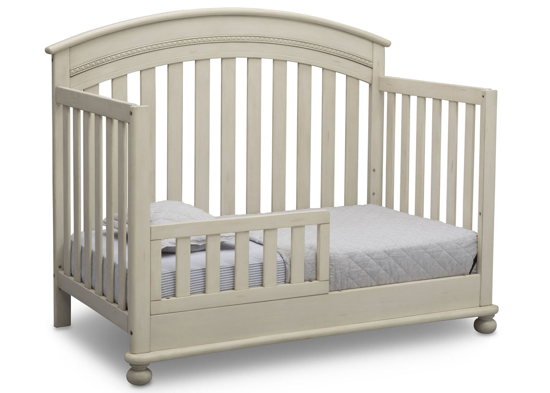 Delta Children Antique White (122) Aden 4-in-1 Convertible Crib (W337550) Toddler Bed Conversion, a4a