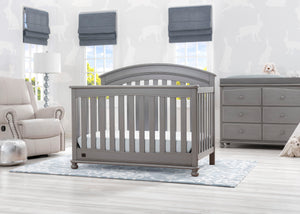 Delta Children Storm (161) Aden 4-in-1 Convertible Crib (W337550) Room View, b1b 1-Aden 4-in-1 Convertible Crib