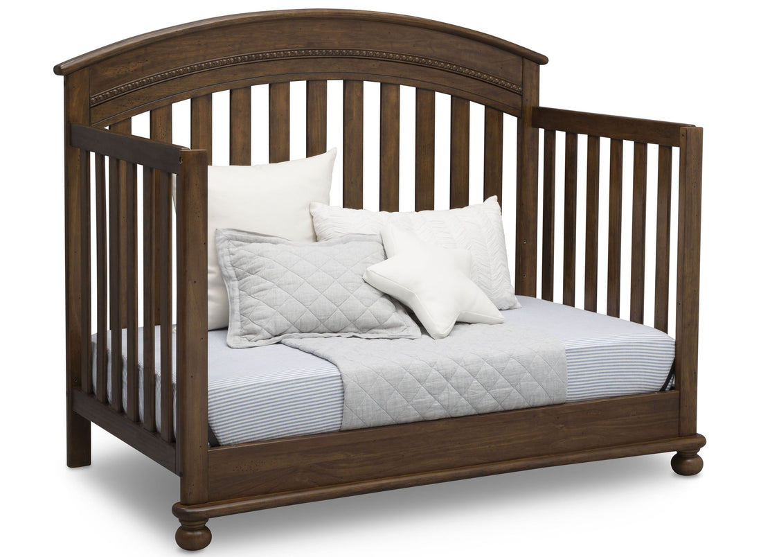 Delta Children Antique Chestnut (2100) Aden 4-in-1 Convertible Crib (W337550) Day Bed Conversion, c5c