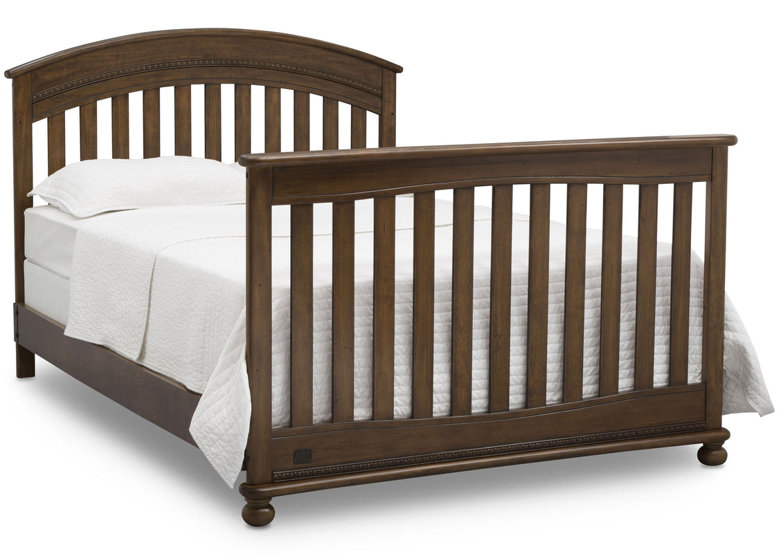 Delta Children Antique Chestnut (2100) Aden 4-in-1 Convertible Crib (W337550) Full Bed Conversion, c6c