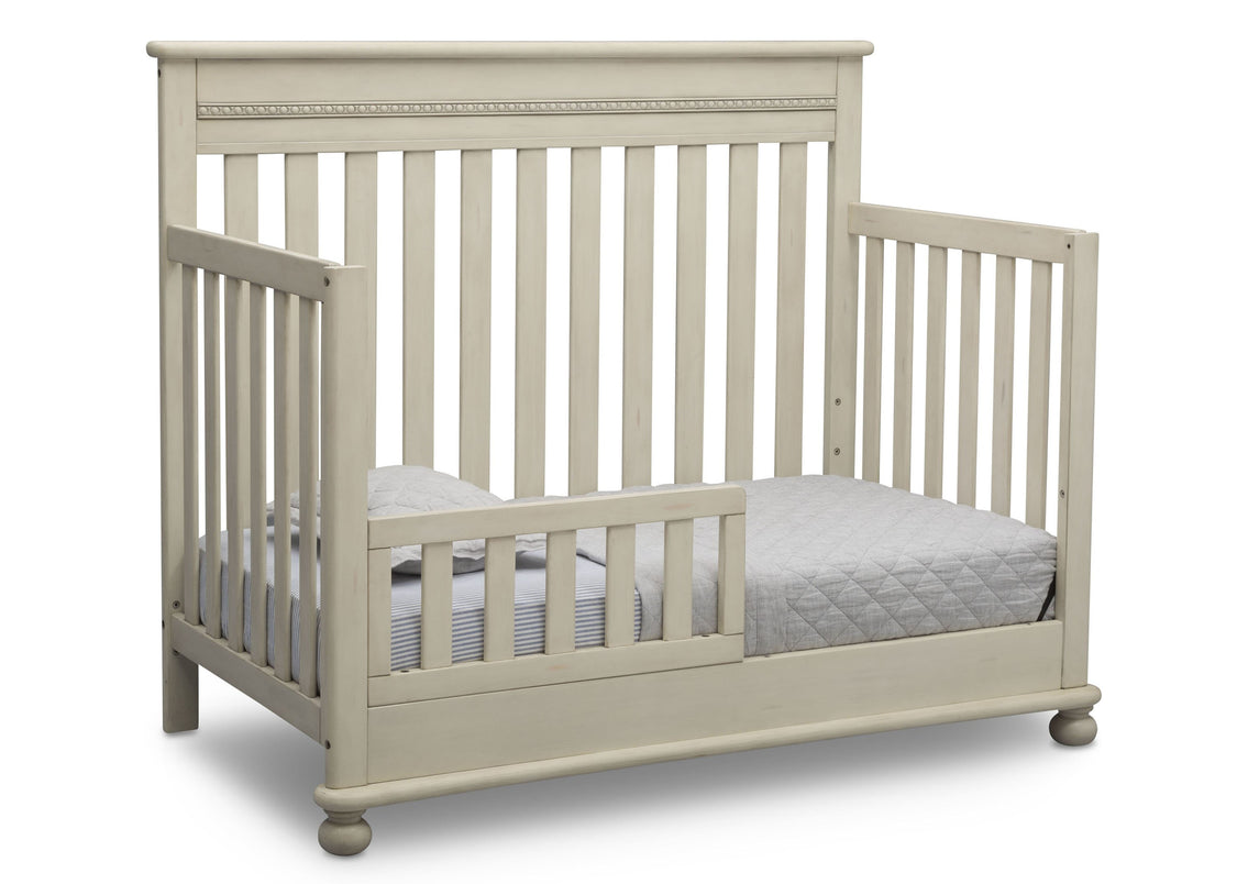 Delta Children Antique White (122) Franklin 4-in-1 Convertible Crib (W337550) Toddler Bed Conversion, a4a