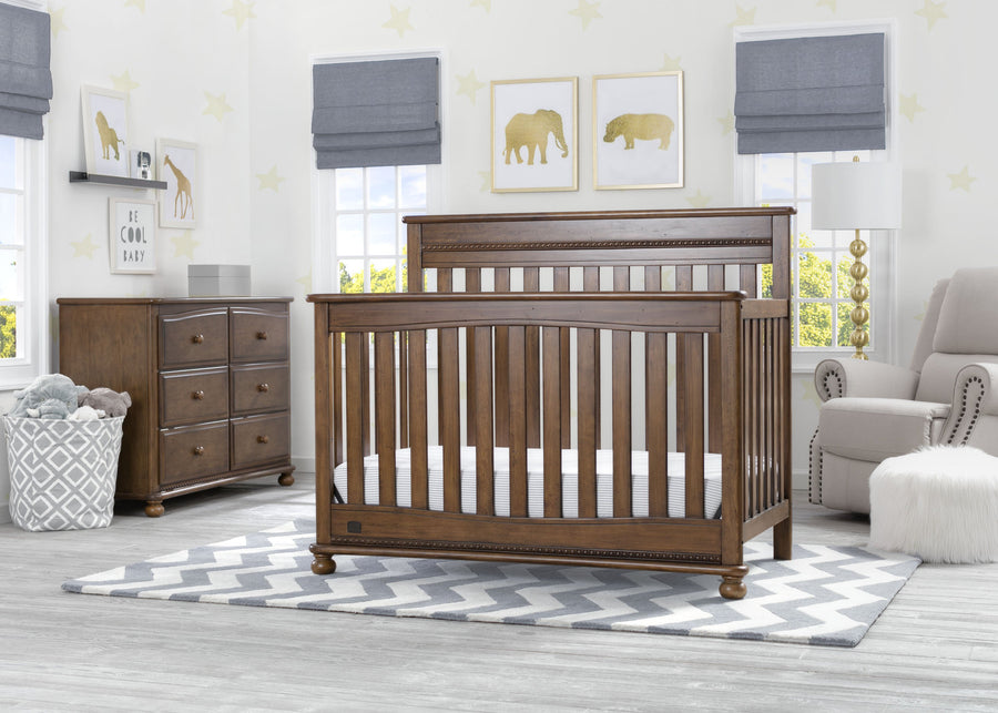 Delta Children Antique Chestnut (2100) Franklin 4-in-1 Convertible Crib (W337650) Room View, c1c 13-Franklin 4-in-1 Convertible Crib