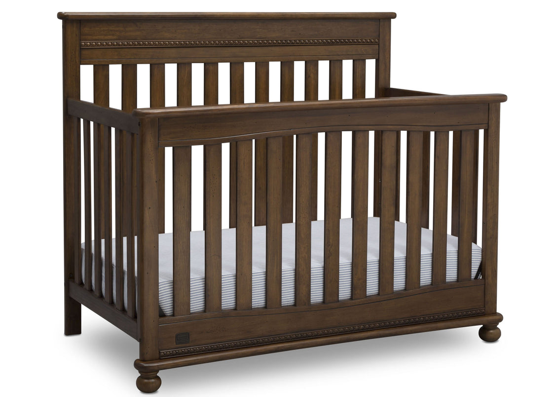 Delta Children Antique Chestnut (2100) Franklin 4-in-1 Convertible Crib (W337650) Right Facing Silo, c3c