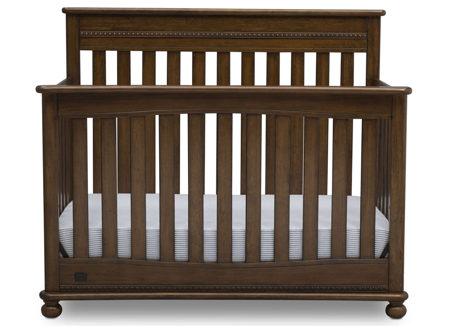Delta Children Antique Chestnut (2100) Franklin 4-in-1 Convertible Crib (W337650) Front Facing Silo, c2c 14-Franklin 4-in-1 Convertible Crib