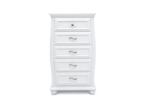 Simmons Kids Bianca White (130) Fairytale 5 Drawer Chest, Front Silo View 2-Fairytale 5 Drawer Chest