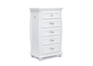Simmons Kids Bianca White (130) Fairytale 5 Drawer Chest, Right Silo View 3-Fairytale 5 Drawer Chest