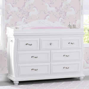 Bianca White (130) 15-Fairytale 7 Drawer Dresser with Changing Top