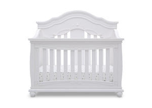 Simmons Kids Bianca White (130) Fairytale 5-in-1 Convertible Crib with Conversion Rails, Front Crib Silo View 3-Fairytale 5-in-1 Convertible Crib with Conversion Rails
