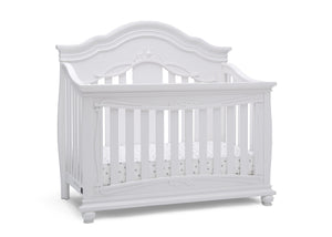 Simmons Kids Bianca White (130) Fairytale 5-in-1 Convertible Crib with Conversion Rails, Right Crib Silo View 9-Fairytale 5-in-1 Convertible Crib with Conversion Rails