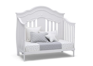 Simmons Kids Bianca White (130) Fairytale 5-in-1 Convertible Crib with Conversion Rails, Right Day Bed Silo View 5-Fairytale 5-in-1 Convertible Crib with Conversion Rails