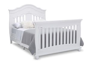 Simmons Kids Bianca White (130) Fairytale 5-in-1 Convertible Crib with Conversion Rails, Right Full Bed with Headboard and Footboard Silo View 8-Fairytale 5-in-1 Convertible Crib with Conversion Rails