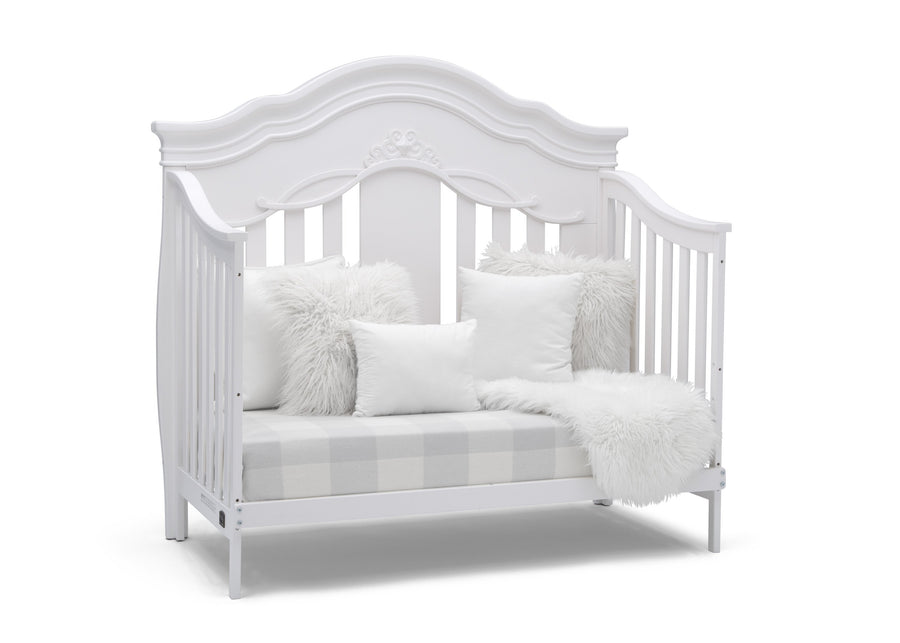 Simmons Kids Bianca White (130) Fairytale 5-in-1 Convertible Crib with Conversion Rails, Right Sofa Silo View 6-Fairytale 5-in-1 Convertible Crib with Conversion Rails