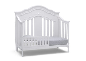 Simmons Kids Bianca White (130) Fairytale 5-in-1 Convertible Crib with Conversion Rails, Right Toddler Bed Silo View 4-Fairytale 5-in-1 Convertible Crib with Conversion Rails