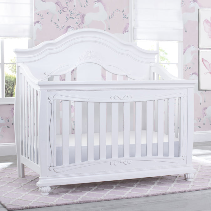 Simmons Kids Fairytale 5-in-1 Convertible Crib with Conversion Rails Bianca White (130) 1-Fairytale 5-in-1 Convertible Crib with Conversion Rails