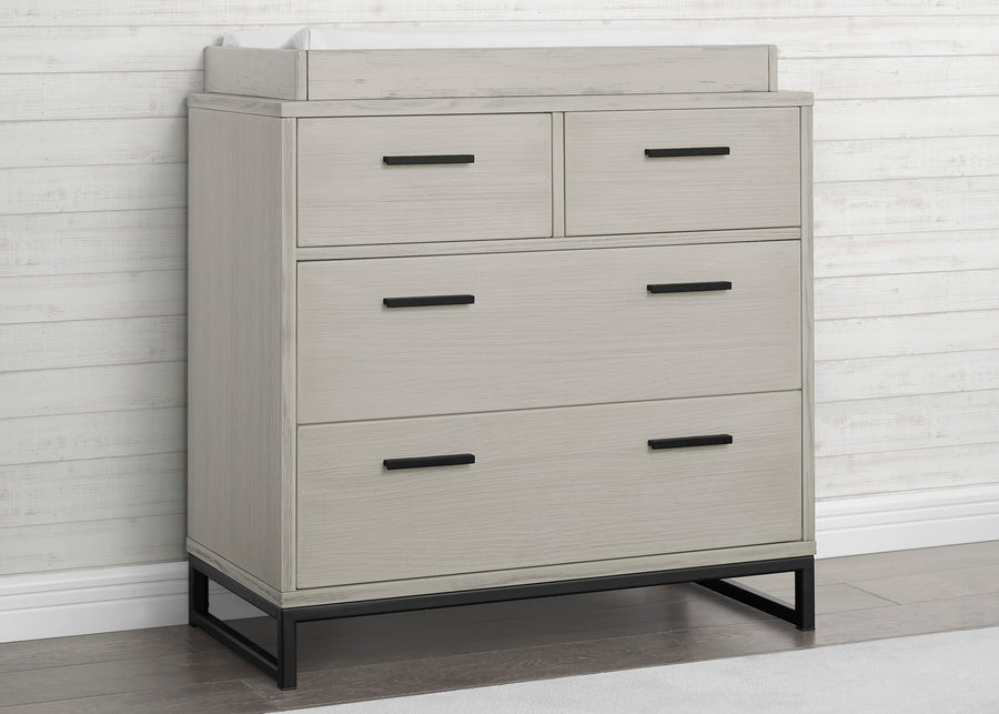 Foundry 4 Drawer Dresser with Changing Top Rustic Mist with Matte Black (1395) 7-Foundry 4 Drawer Dresser with Changing Top