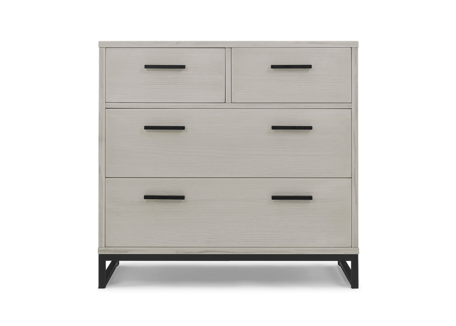 Rustic Mist with Matte Black (1395) 8-Foundry 4 Drawer Dresser with Changing Top