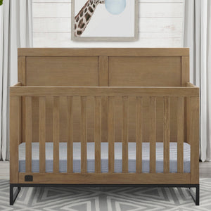  Rustic Acorn with Matte Black (780) 5-Foundry 6-in-1 Convertible Crib