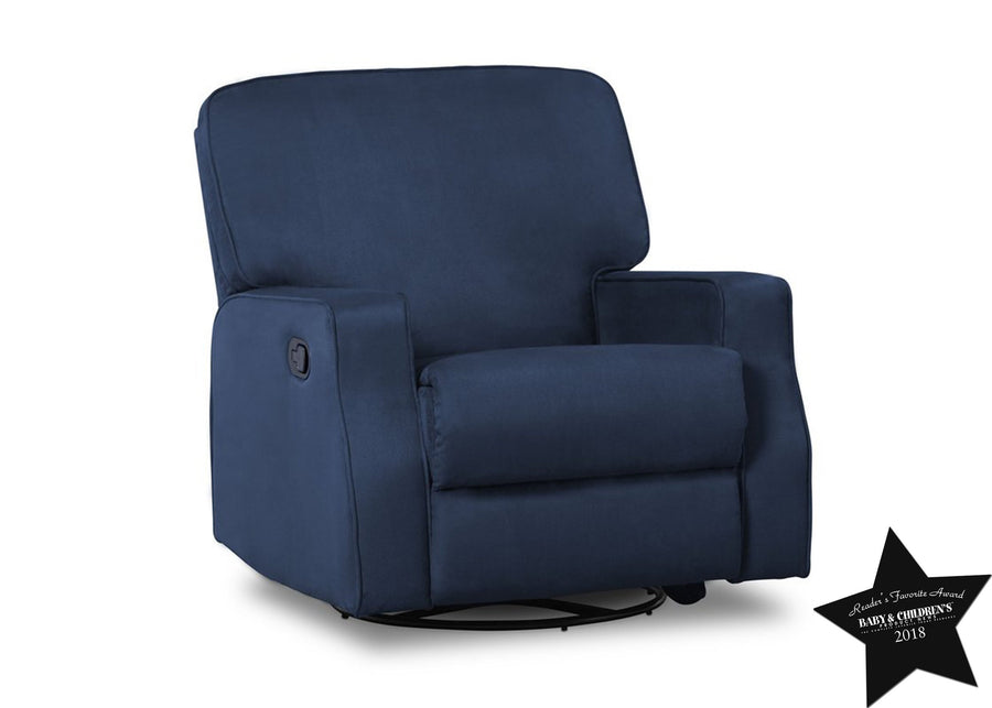 Delta Children Navy (467) Carson Nursery Recliner Swivel Glider Chair (W3520210C), With Seal, b5b 10-Carson Nursery Recliner Swivel Glider Chair