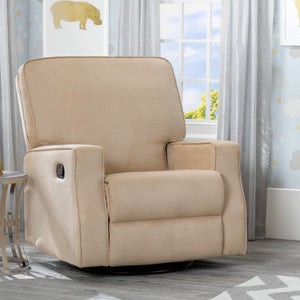 Delta Children Beige (276) Carson Nursery Recliner Swivel Glider Chair (W3520210C), Hangtag, a1a 11-Carson Nursery Recliner Swivel Glider Chair