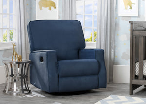 Delta Children Navy (467) Carson Nursery Recliner Swivel Glider Chair (W3520210C), Hangtag, b1b 15-Carson Nursery Recliner Swivel Glider Chair