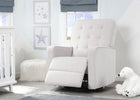 Delta Children Linen (150) Graham Nursery Glider Swivel Recliner, Room Reclined View 7-Graham Nursery Glider Swivel Recliner Featuring LiveSmart Fabric by Culp