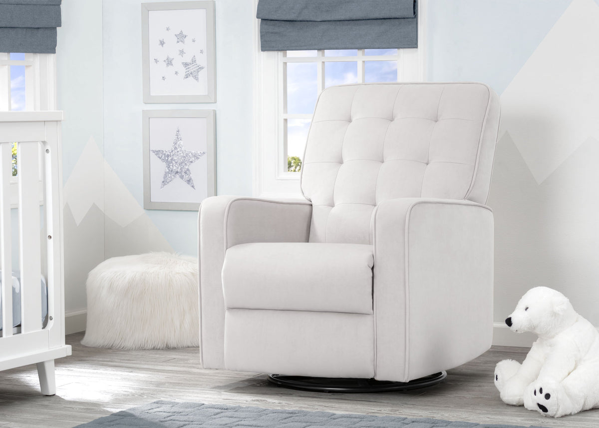 Delta Children Linen (150) Graham Nursery Glider Swivel Recliner, Room View