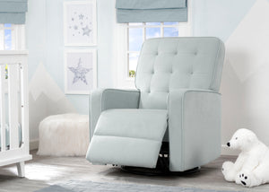Delta Children Mist (934) Graham Nursery Glider Swivel Recliner, Room Reclined View 24-Graham Nursery Glider Swivel Recliner Featuring LiveSmart Fabric by Culp