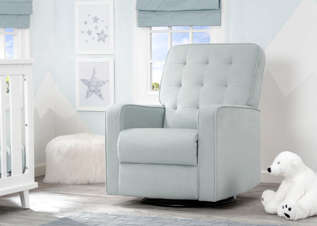 Delta Children Mist (934) Graham Nursery Glider Swivel Recliner, Room View