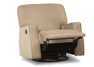Delta Children Beige (276) Charlie Nursery Recliner Swivel Glider Chair (W2520210C), Silo Reclined, a4a 5-Charlie Nursery Recliner Swivel Glider Chair
