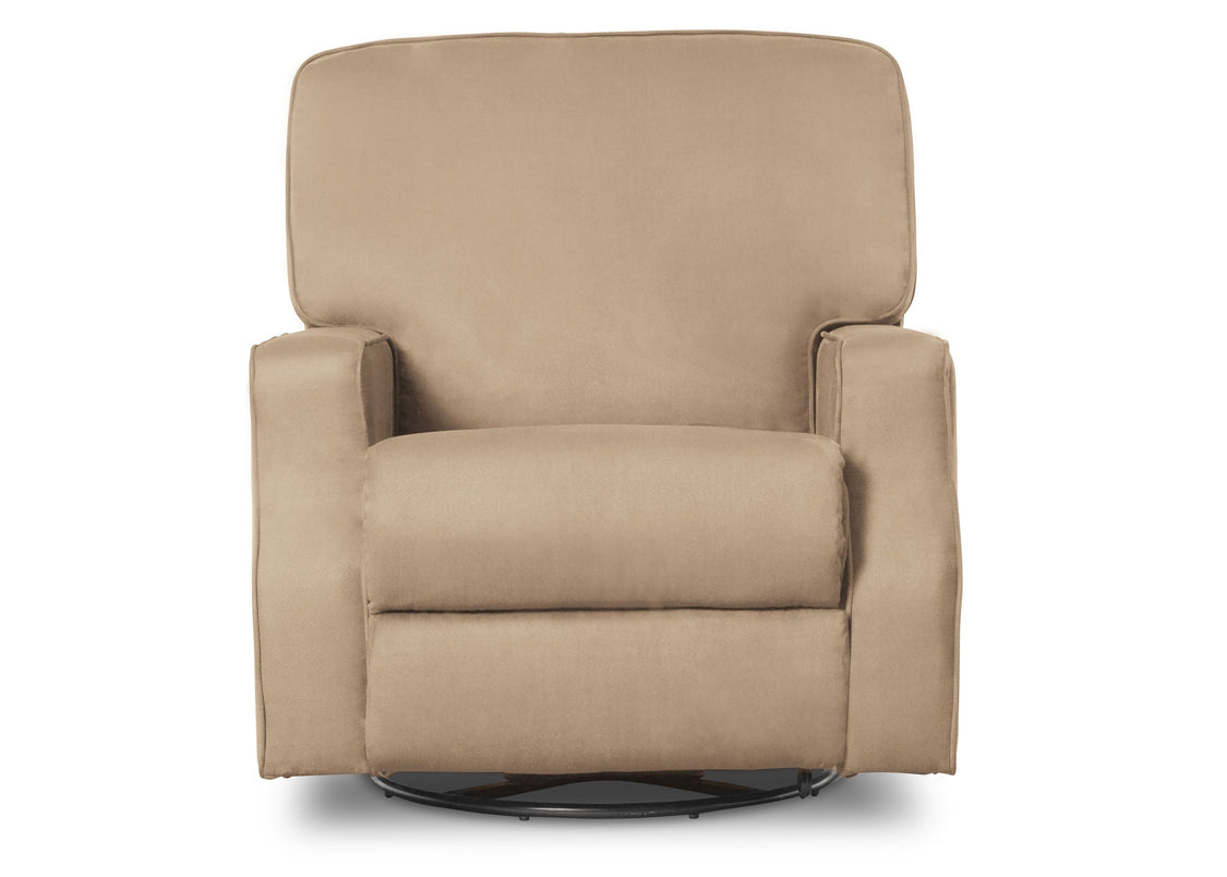 Delta Children Beige (276) Carson Nursery Recliner Swivel Glider Chair (W3520210C), Silo Front, a3a