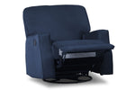 Delta Children Navy (467) Charlie Nursery Recliner Swivel Glider Chair W2520210C, Silo Reclined, b4b 6-Charlie Nursery Recliner Swivel Glider Chair
