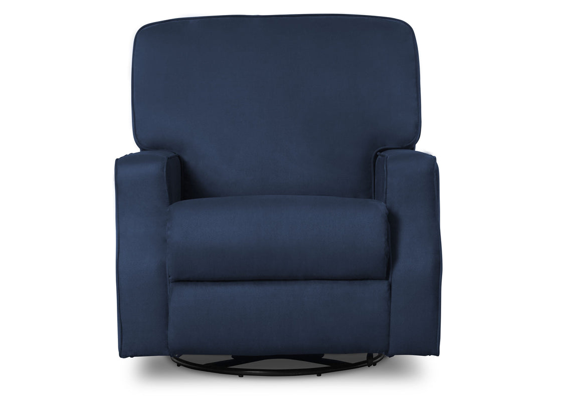 Delta Children Navy (467) Carson Nursery Recliner Swivel Glider Chair (W3520210C), Silo Front, b3b
