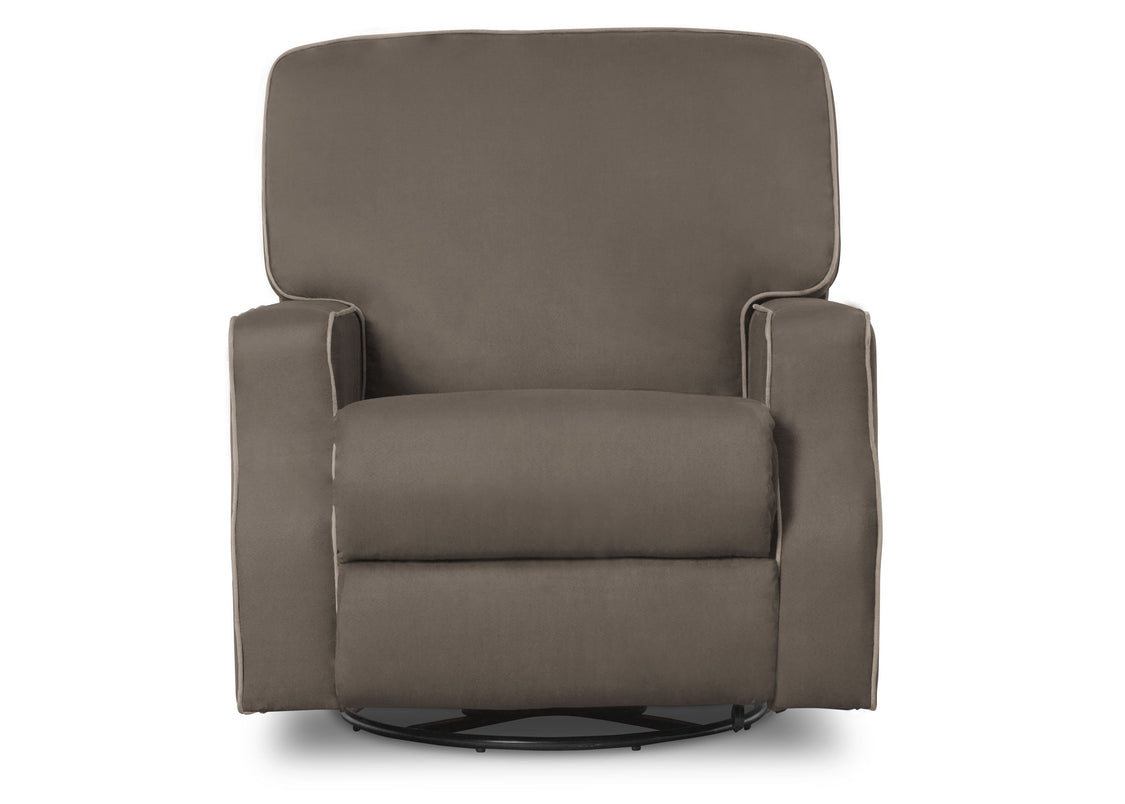 Delta Children Graphite with Dove Welt (944) Carson Nursery Recliner Swivel Glider Chair (W3520210C), Silo Front, c3c