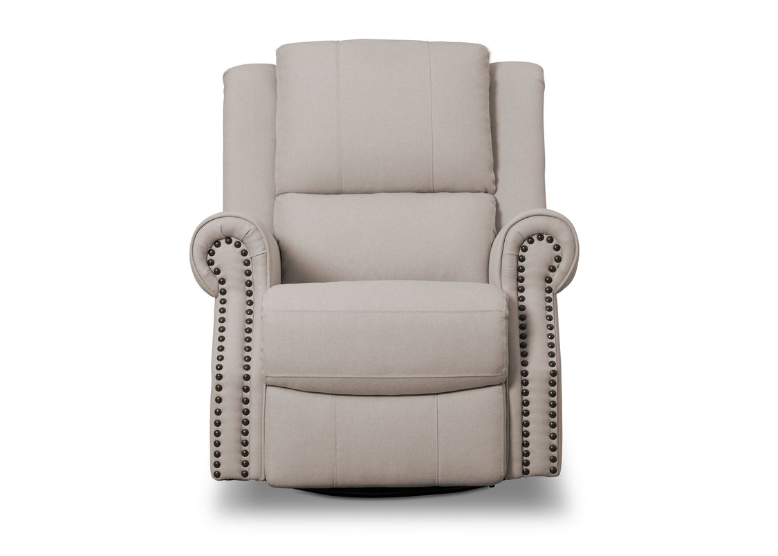 Delta Children Flax (710) Dexter Nursery Recliner Swivel Glider Chair (W2524310C), Front View, b3b
