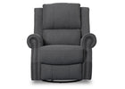 Delta Children Charcoal (931) Dexter Nursery Recliner Swivel Glider Chair (W2524310C), Front View, c3c 11-Dexter Nursery Recliner Swivel Glider Chair