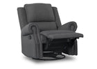 Delta Children Charcoal (931) Dexter Nursery Recliner Swivel Glider Chair (W2524310C), Reclined, c4c 12-Dexter Nursery Recliner Swivel Glider Chair