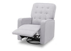 Delta Children Linen (150) Garrison Nursery Glider Swivel Recliner, Left Reclined Silo View 7-Garrison Nursery Glider Swivel Recliner Featuring LiveSmart Fabric by Culp