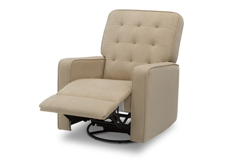 Delta Children Sisal (727) Garrison Nursery Glider Swivel Recliner, Left Reclined Silo View 14-Garrison Nursery Glider Swivel Recliner Featuring LiveSmart Fabric by Culp