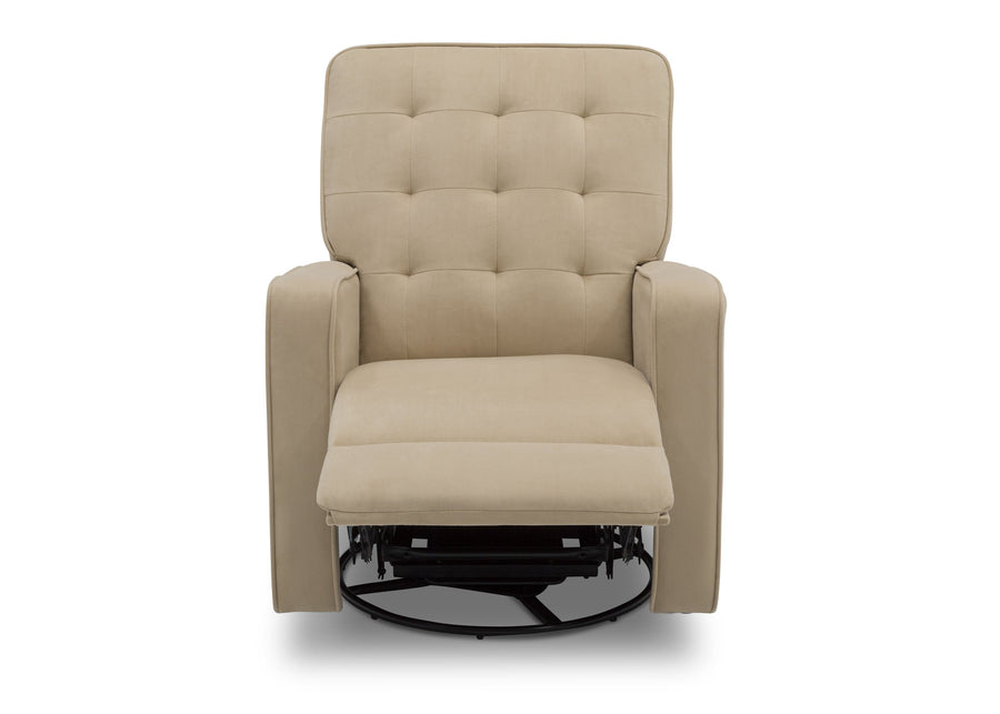Delta Children Sisal (727) Garrison Nursery Glider Swivel Recliner, Front Reclined Silo View 10-Garrison Nursery Glider Swivel Recliner Featuring LiveSmart Fabric by Culp
