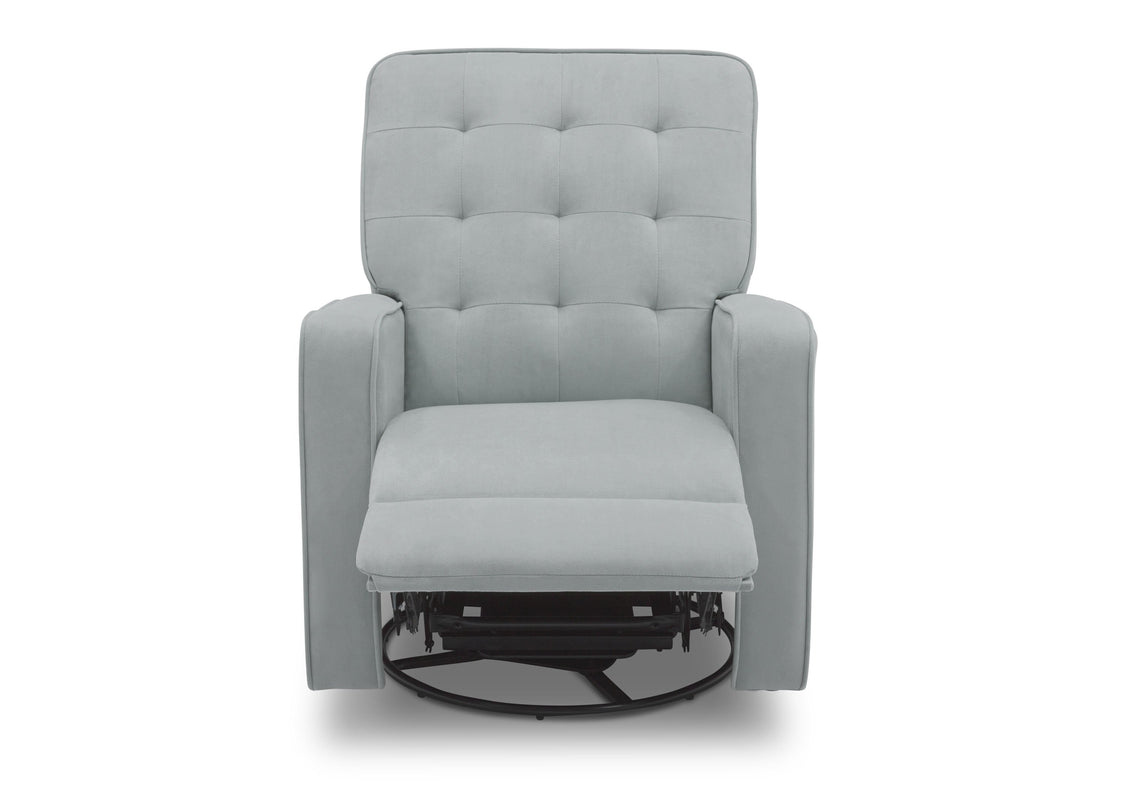 Delta Children Mist (934) Graham Nursery Glider Swivel Recliner, Front Reclined Silo View
